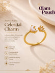 Celestial Mother-of-Pearl Moon & Star Adjustable Ring