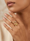 Abstract Nautical Starfish & Wrap Pearl Ring