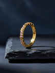 Geometric Pink Pave Eternity Stackable Band