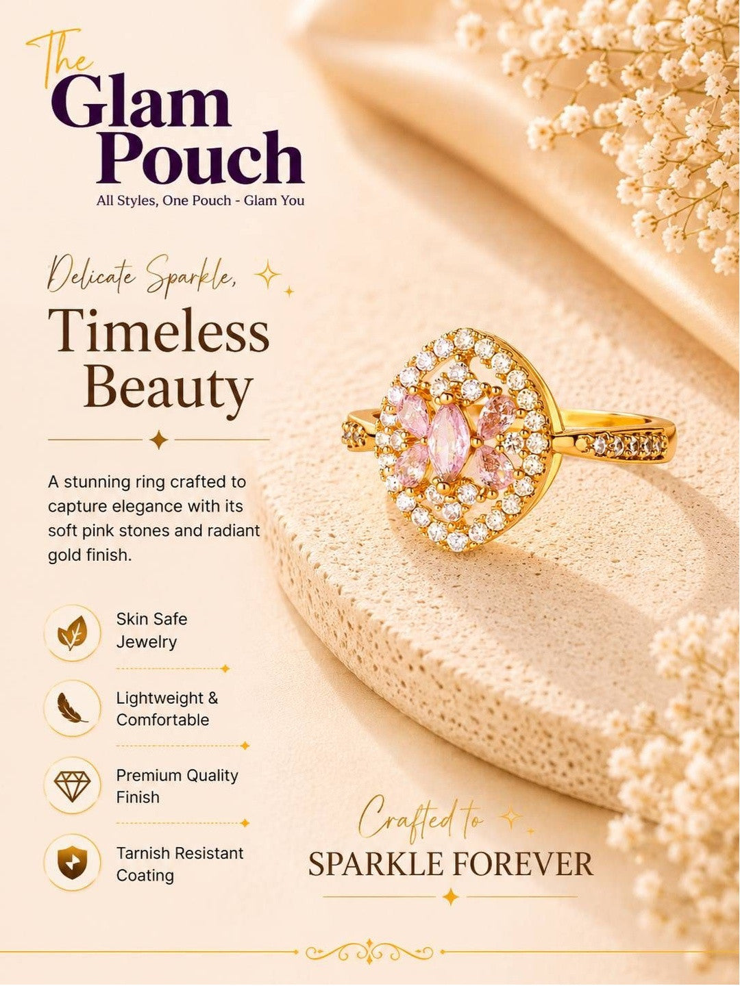 Pink Marquis Center Oval Pave Halo Diamond Ring