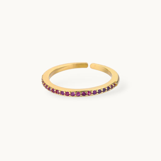 Classic Ruby Pave Eternity Stackable Band For Women