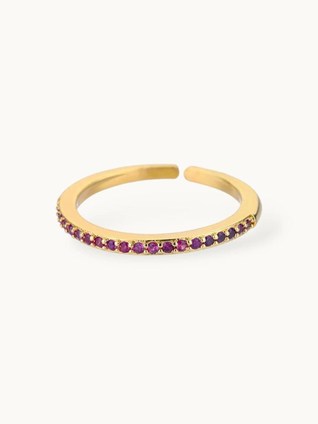 Classic Ruby Pave Eternity Stackable Band For Women