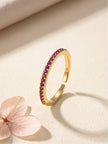 Classic Ruby Pave Eternity Stackable Band For Women