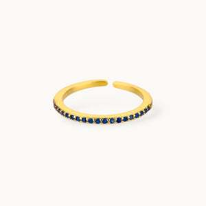Classic Sapphire Stone Pave Eternity Stackable Band Ring