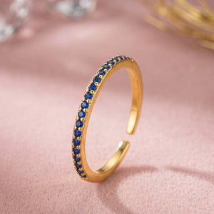 Classic Sapphire Stone Pave Eternity Stackable Band Ring