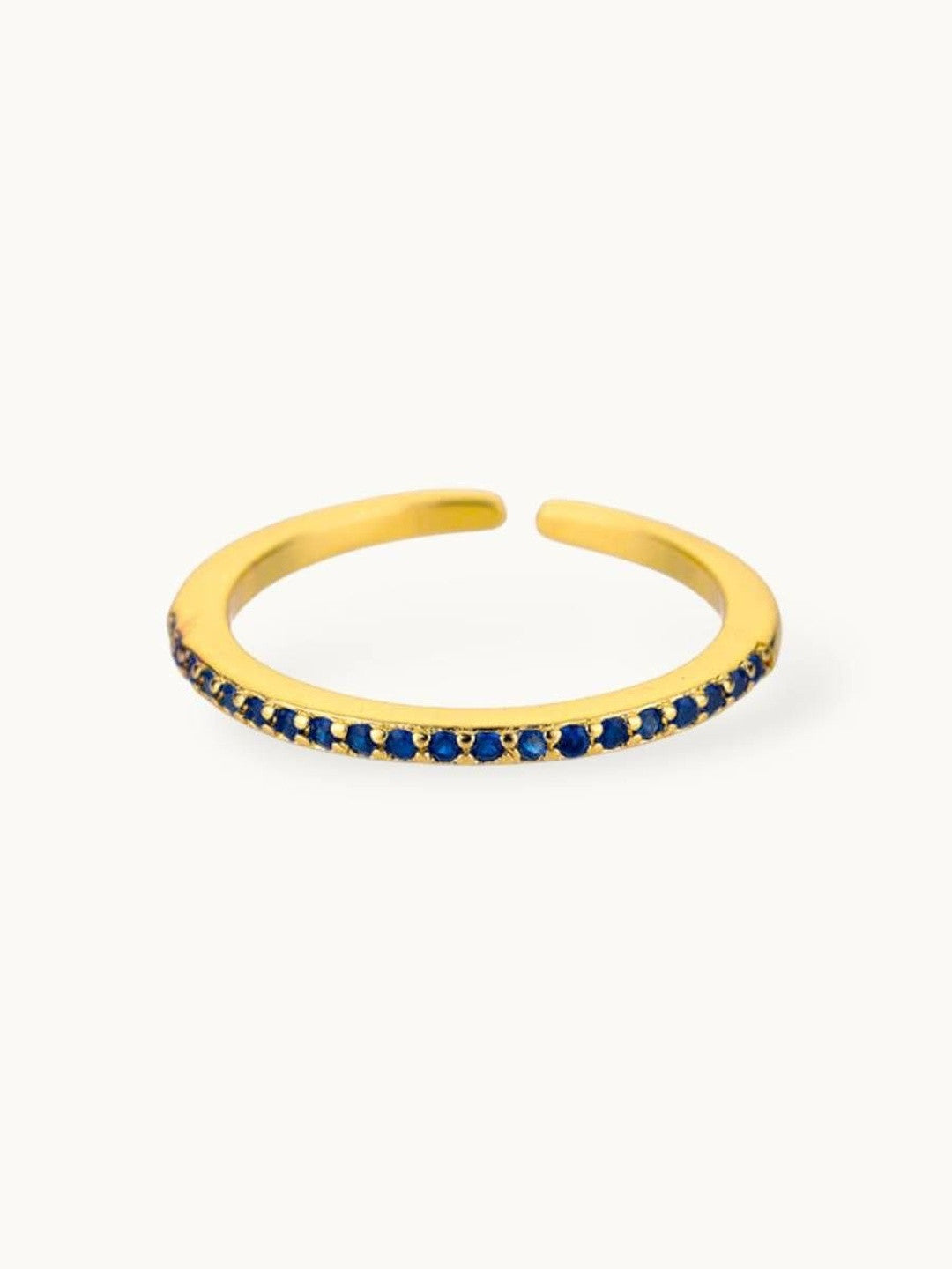 Classic Sapphire Stone Pave Eternity Stackable Band Ring