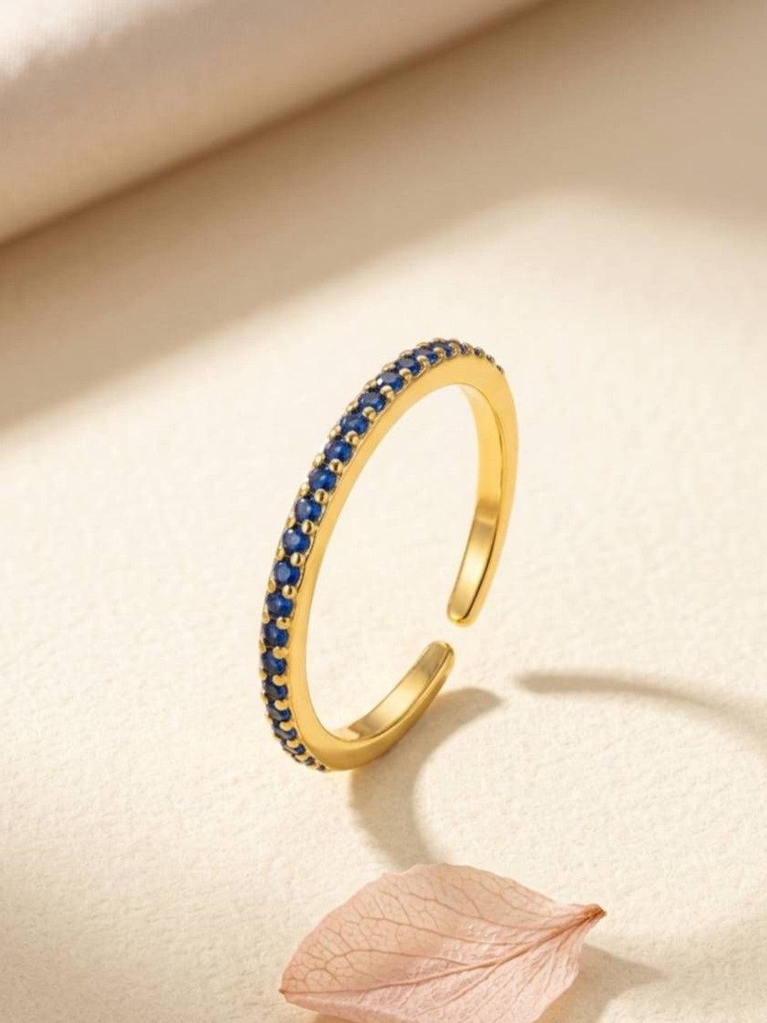 Classic Sapphire Stone Pave Eternity Stackable Band Ring