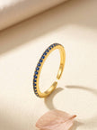 Classic Sapphire Stone Pave Eternity Stackable Band Ring