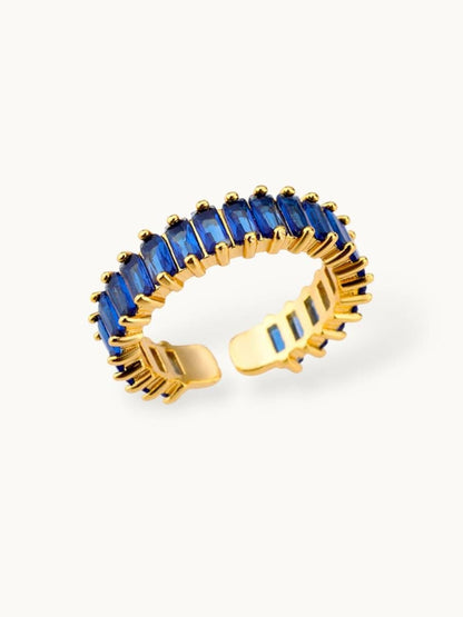 Luxe Sapphire Baguette Eternity Stackable Gold Band Ring