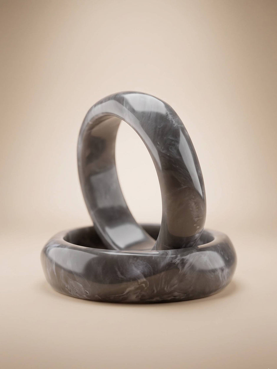Grey Marble Resin Bangles for Women — GP-GR-GR-022103