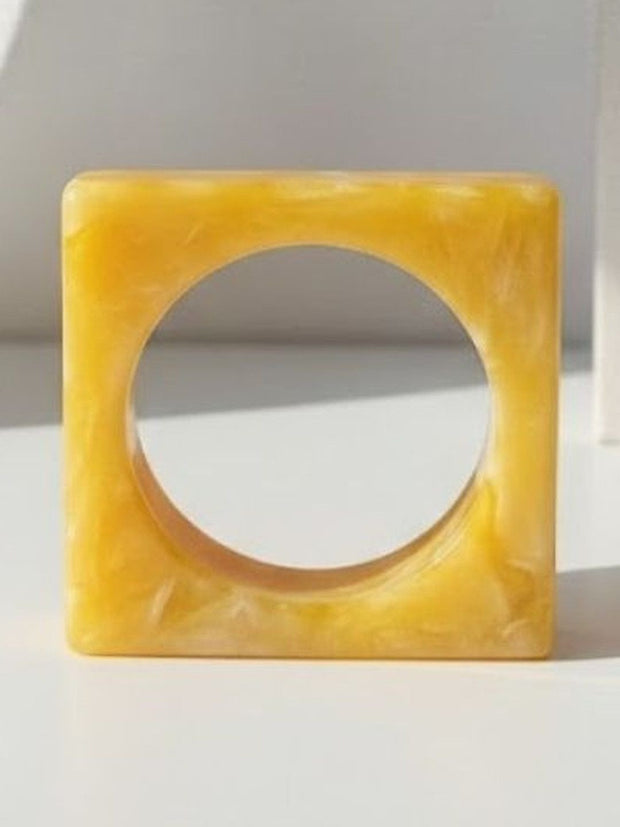 Yellow Marble Resin Square Bangle for Women — GP-MA-YE-05732