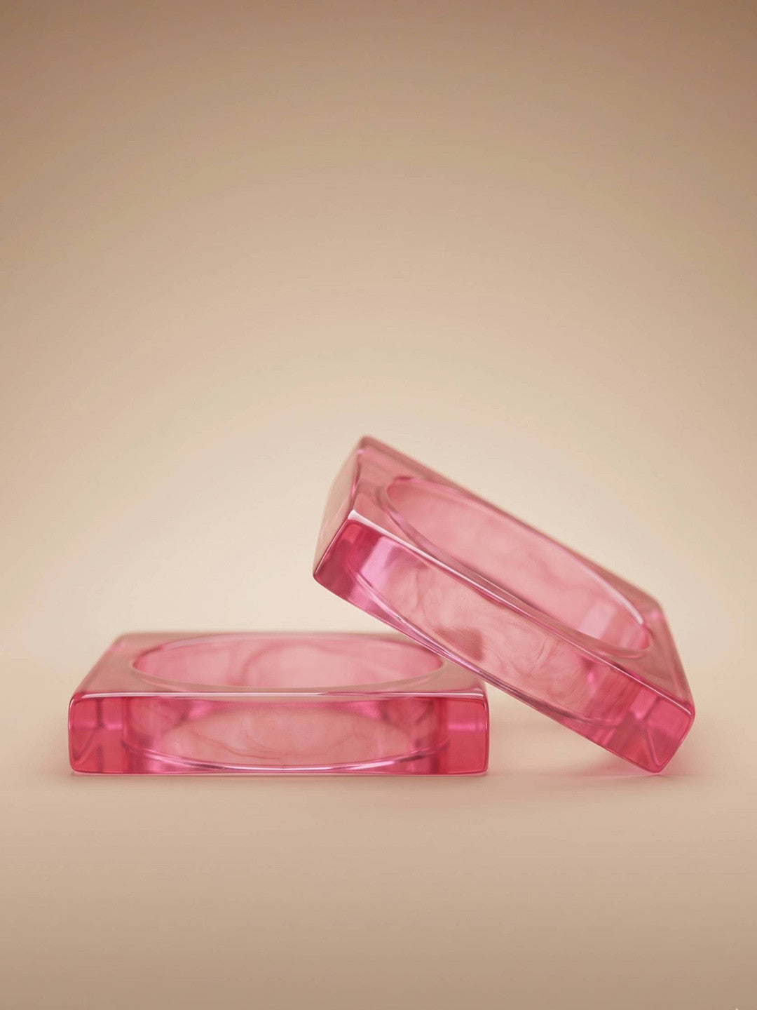 Pink Acrylic Square Bangle for Women — GP-PI-XX-03185