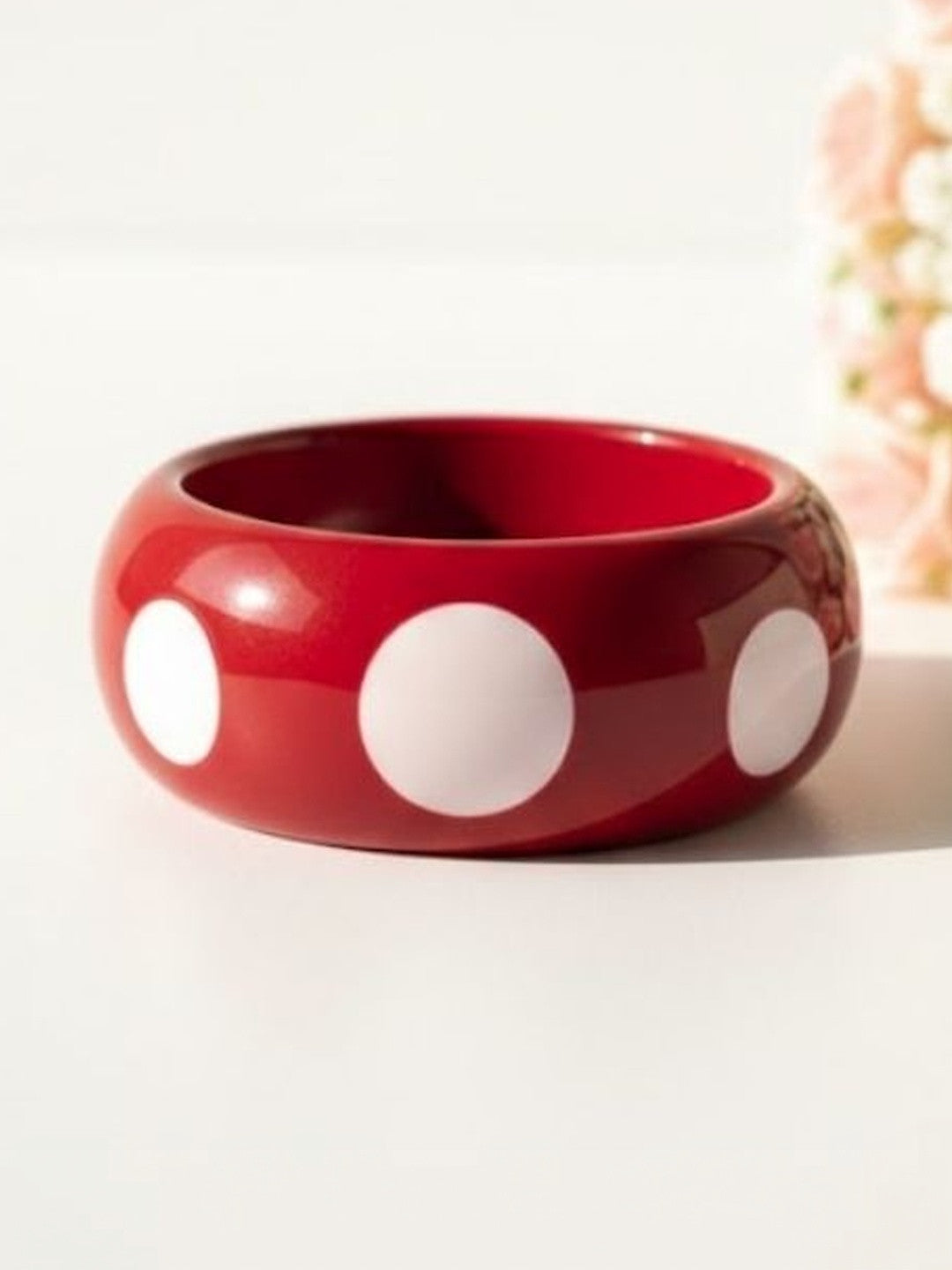 Red Polka Dot Resin Bangle for Women — GP-RE-RE-03087