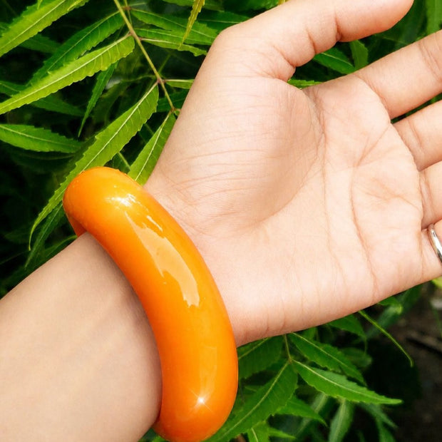 Orange Resin Bangle Kada for Women