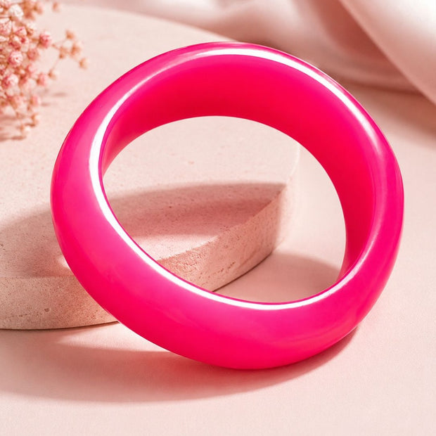 Hot Pink Resin Bangle Kada for Women