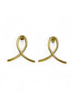 Both gold-plated ribbon loop studs displayed flat on a clean white background showing full design