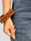 Brass-Studded Wooden Bangle for Women