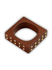 Brass-Studded Wooden Bangle for Women