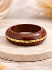 Wooden Brass-Inlay Bangle Kada for Women