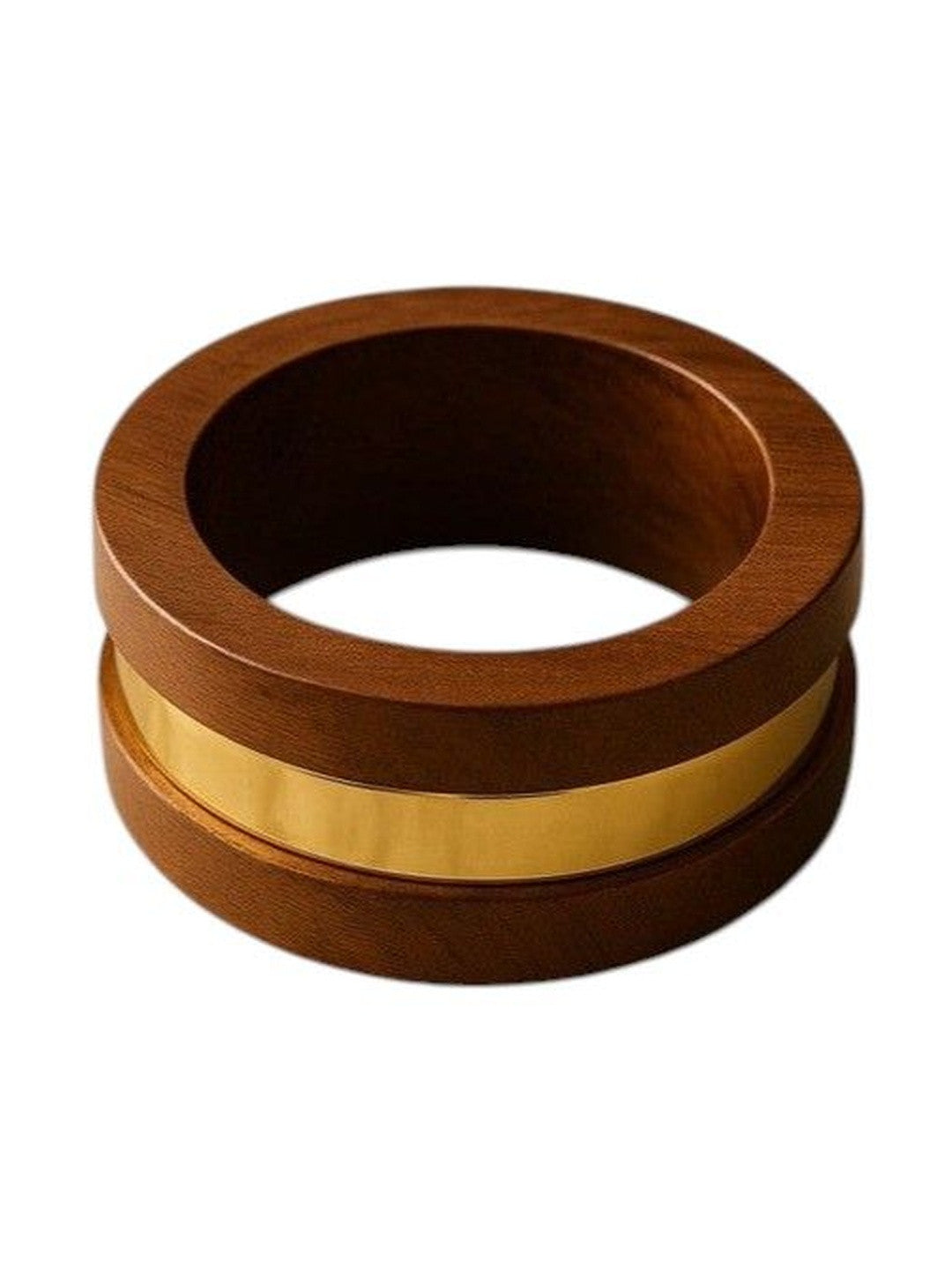 Wood and Gold-Tone Brass Bangle Kada for Women