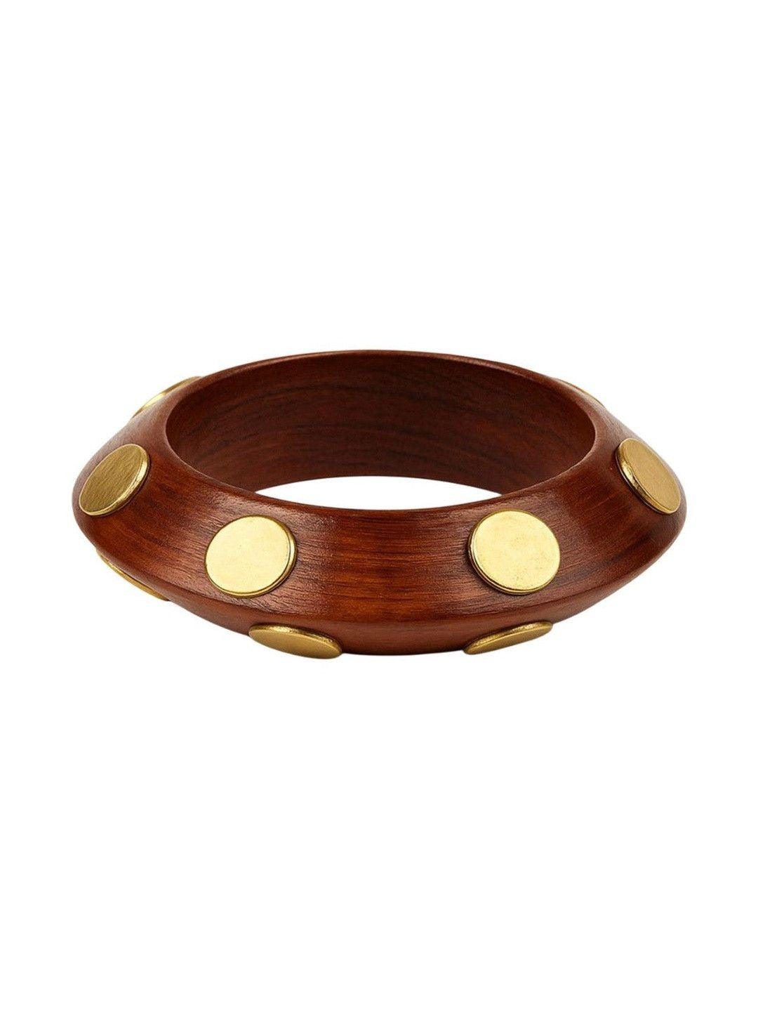 Gold-Studded Wooden Bangle for Women