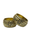 Oxidised Gold Brass Coin Dot Kada Bangles for Women