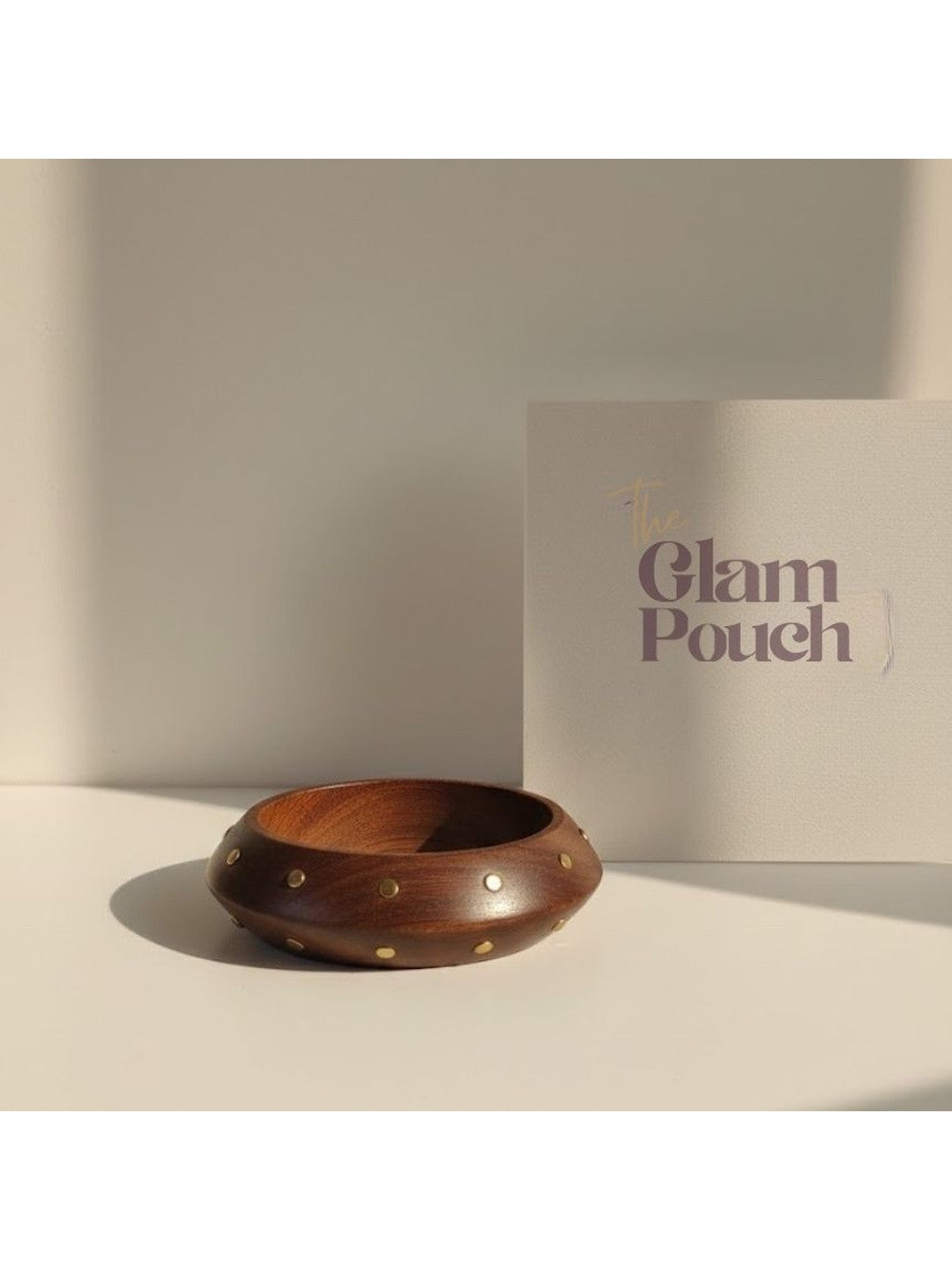 Brass-Studded Wooden Bangle for Women