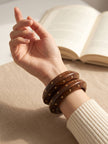 Brass-Studded Wooden Bangles for Women