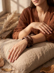 Brass-Studded Wooden Bangles for Women