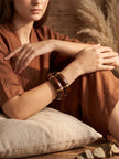 Gold-Toned Wooden Bangles for Women