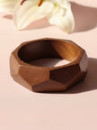 Geometric Wooden Bangle for Women
