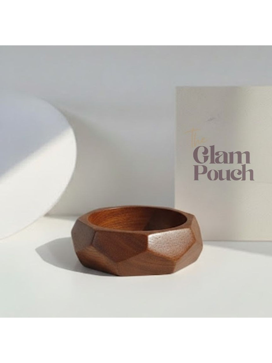 Geometric Wooden Bangle for Women
