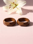 Brown Wooden Faceted Bangle for Women