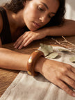 Gold-Studded Wooden Bangle for Women