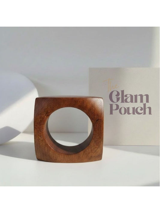 Brown Wooden Statement Bangles - single piece