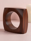 Brown Wood Square Bangle for Women - Pair of 2