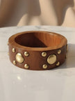 Gold-Studded Wooden Bangle for Women