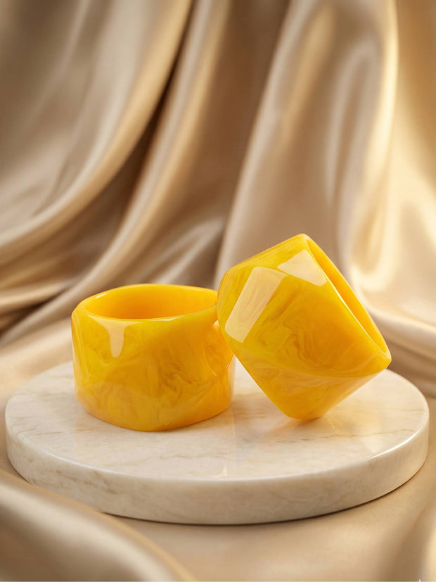 Yellow Resin Chunky Bangles for Women — GP-YE-SU-02793