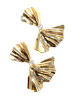 Both gold-plated bow earrings side by side on white background showing full shape