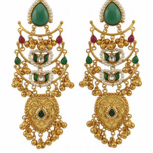 Padmini Embellished Oxidised Jhumka Earrings