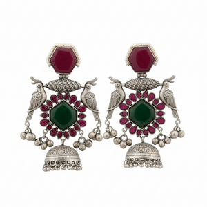 Kiara Embellished Oxidised Beautiful Jhumka Earrings
