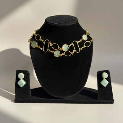 Ethereal Mint Stone Statement Necklace