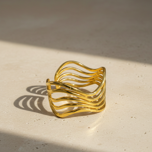 Multi-Layer Wave Cuff Bracelet