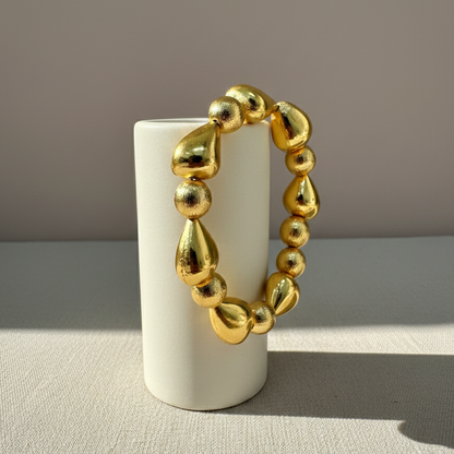 Sculptural Gold Drop Bracelet