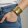 Gold Plated Crumpled Brass Cuff Bracelet