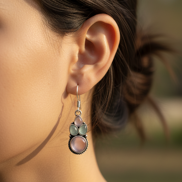 Saanjh Embellished Oxidised Beautiful Jhumka