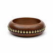 Centred Brass Stud Dhruv Handmade Wooden Bangle