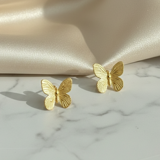 Golden Butterfly Stud Earrings