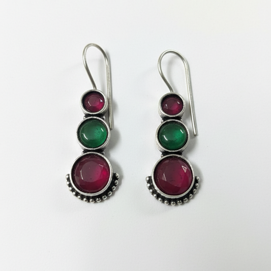 Swastida Embellished Oxidised Statement Earrings