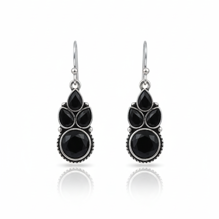 Saanjh Embellished Oxidised Beautiful Jhumka